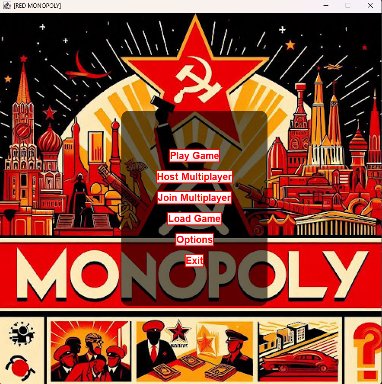 Red Monopoly game board